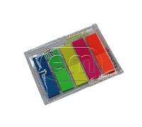 Закладки с липким краем 4цв. 50*12мм 80л на блистере