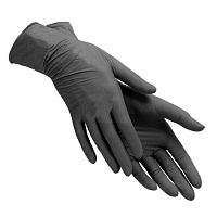 Перчатки виниловые ЧЕРНЫЕ размер S 100шт Benovy (10)