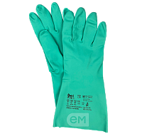 Перчатки химостойкие из нитрила зеленые M RNF15 (120)